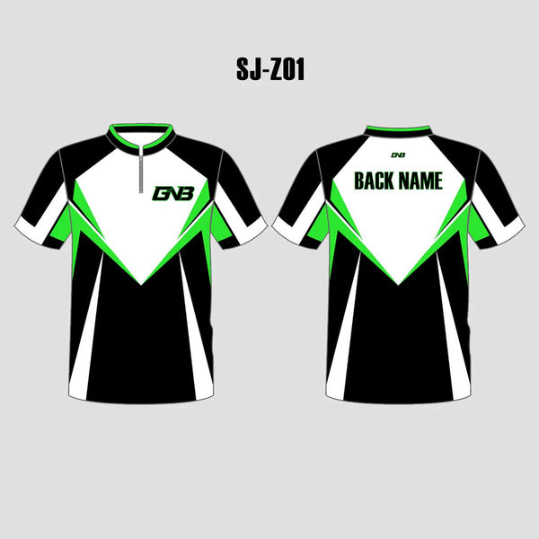 SJZ01 Black White Green Custom Competitive Shooting Jerseys