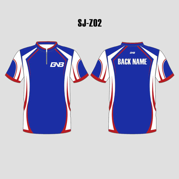 SJZ02 Blue Red White Custom Competition Shooting Jerseys