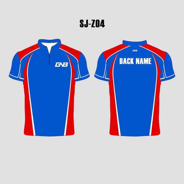 SJZ04 Red Blue Custom Sublimated Competitive Shooting Jerseys