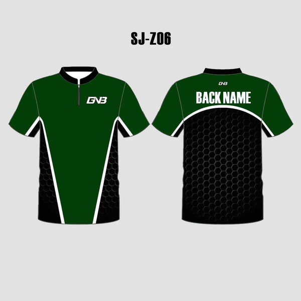 SJZ06 Green Black Hexagon Custom Competitive Shooting Jerseys
