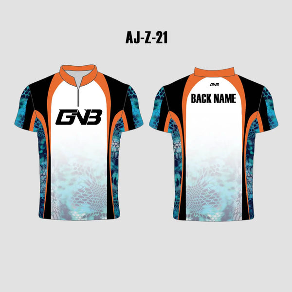 AJZ21 Orange Black White Performance Custom Archery Jerseys