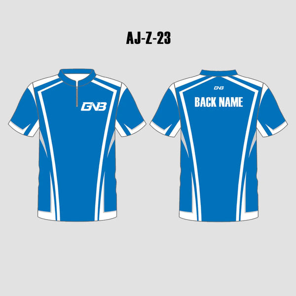 AJZ23 Blue White Custom Sublimated Archery Jerseys