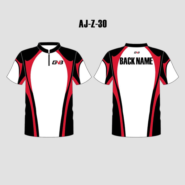 AJZ30 Black White Red Custom Archery Jerseys