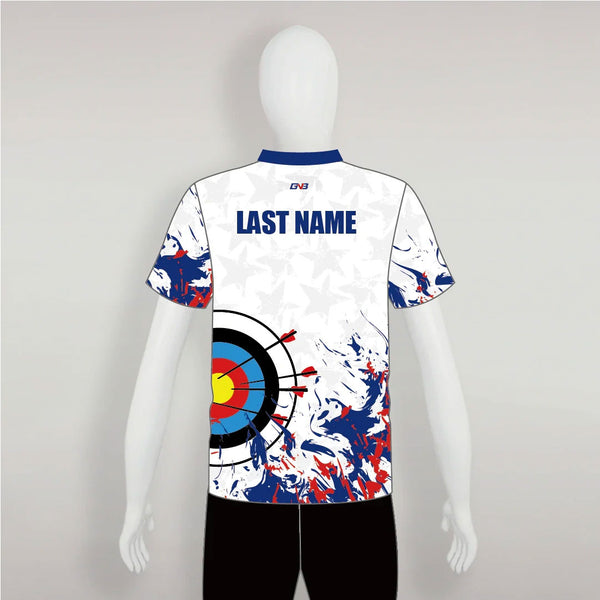 AJZ46 USA Flag Target Graphic Custom Archery Shooter Jerseys