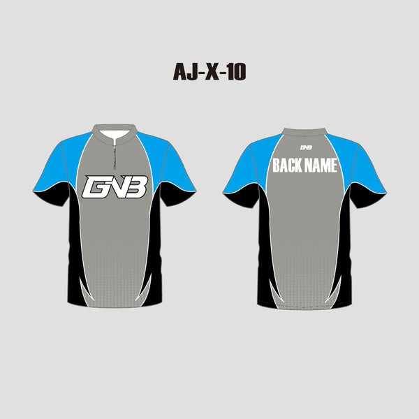AJX10 Grey Blue Black Custom Archery Shooter Jerseys