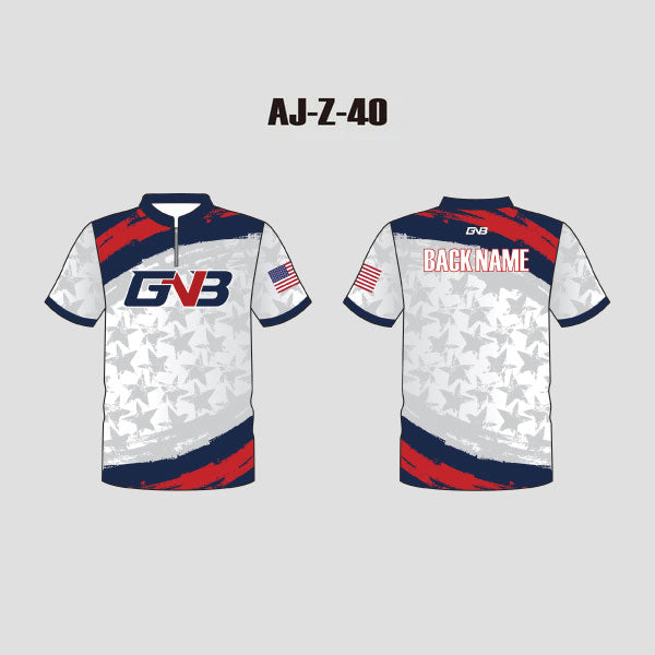 AJZ40 Abstract Stars Patriotic Custom Archery Team Jerseys