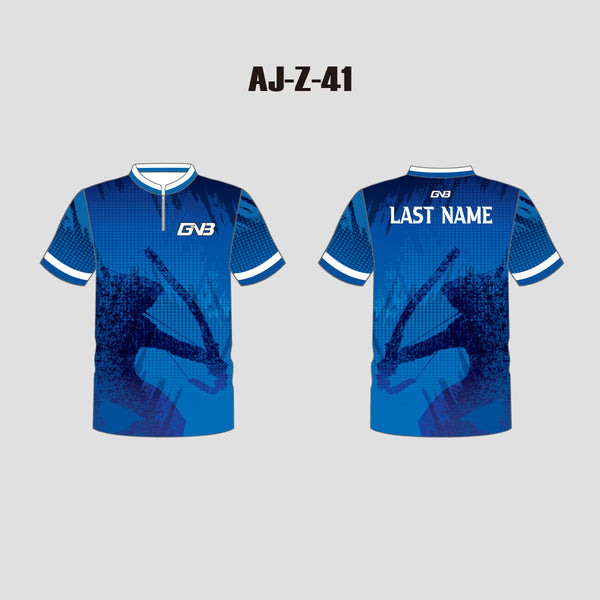 AJZ41 Archer Silhouette Blue Custom Archery Shooter Jerseys