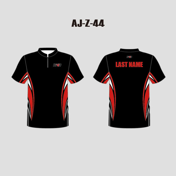 AJZ44 Black Red White Custom Archery Shooter Jerseys
