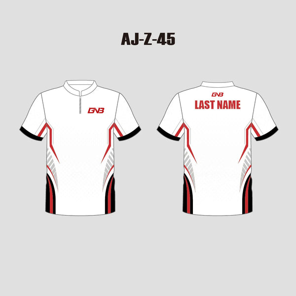 AJZ45 White Black Red Custom Archery Shooter Jerseys