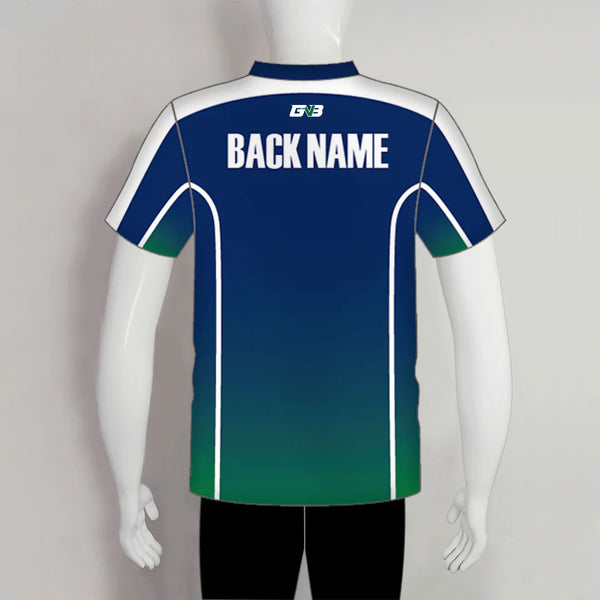 AJX11 Navy Gradient Green Custom Archery Bowhunting Jerseys
