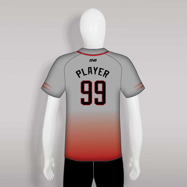 C20 Custom Ombre Red Grey Full Button Baseball Team Jerseys