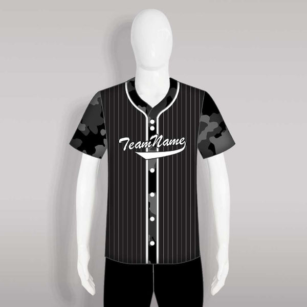 C3 Stripe Camo Sublimated Custom Full Button Baseball Jerseys