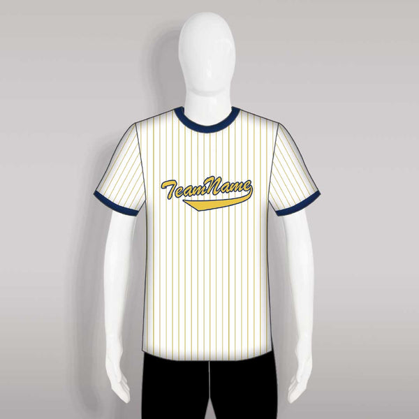 C36 Pinstripe Custom Crew Baseball Shirts for Men and Women