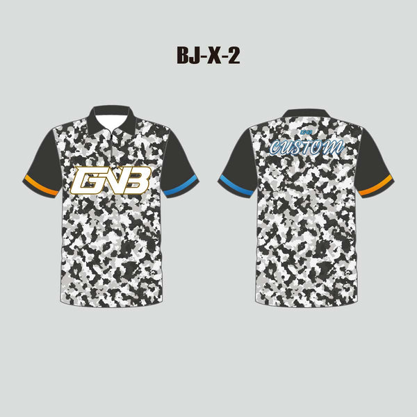 BJX2 Grey White Camo Sublimated Custom Team Bowling Jerseys