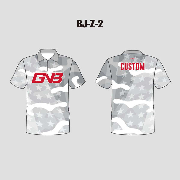 BJZ2 Grey Camouflage Sublimated Personalized Bowling Jerseys