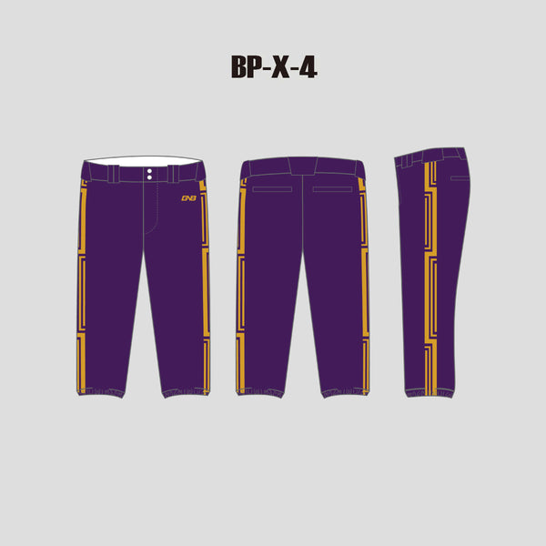 BKX4 Purple Gold Mens & Youth Custom Knicker Baseball Pants