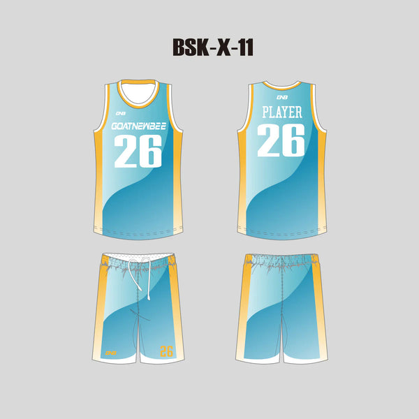 BSKX11 Teal Gradient Custom Team Basketball Uniforms Wholesale