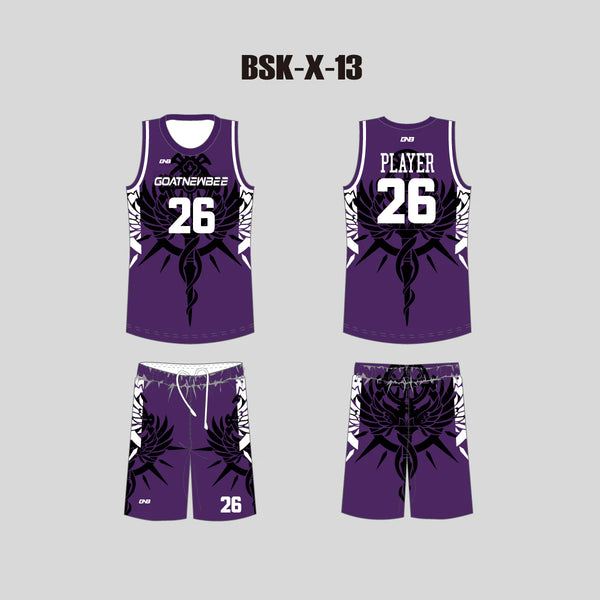 BSKX13 Purple Sublimation Personalized Cool Basketball Uniforms