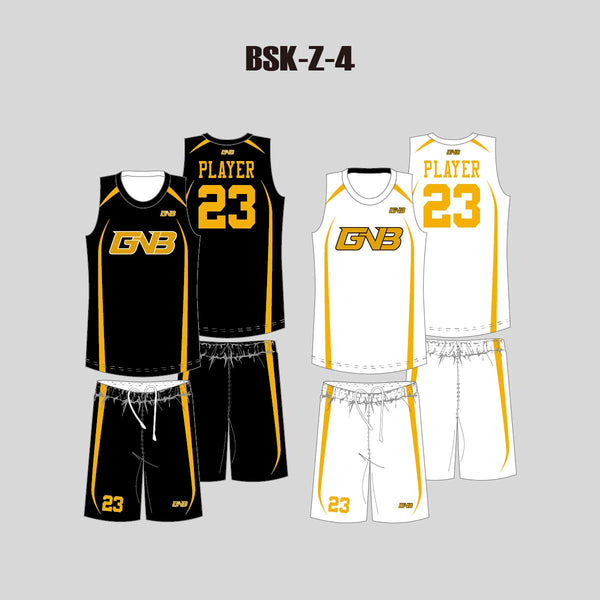 BSKZ4 Black and White Men's Women's Custom Basketball Reversible Jerseys