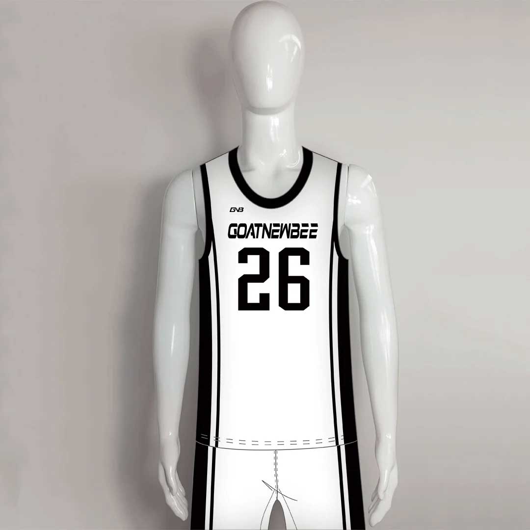 Custom Sublimation White Blank Basketball Uniforms GNBSporting