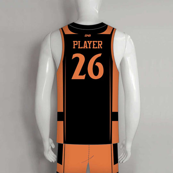 BSKX19 Plain Black Sublimated Custom Boys Girls Basketball Uniforms