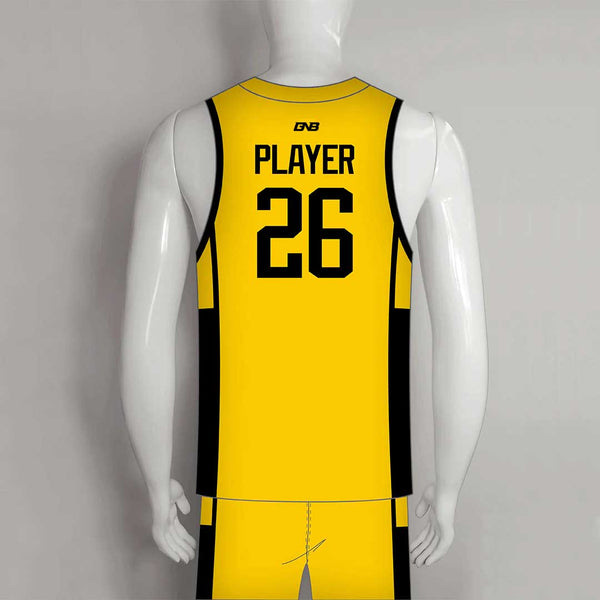 BSKX20 Gold Black Sublimated Personalized Basketball Jerseys and Shorts