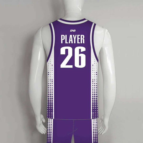 BSKX26 Purple White Custom Basketball Practice and Game Jerseys