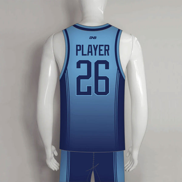 BSKX3 Gradient Stripe Blue Personalized Basketball Uniforms