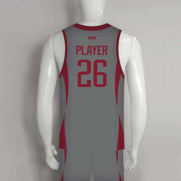 BSKX6 Red Gray Custom Men's Women's Basketball Uniforms