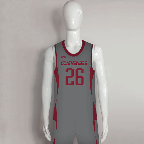 BSKX6 Red Gray Custom Men's Women's Basketball Uniforms