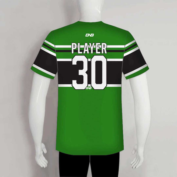 X7 Green Black and White Custom Two-Button Baseball Jerseys