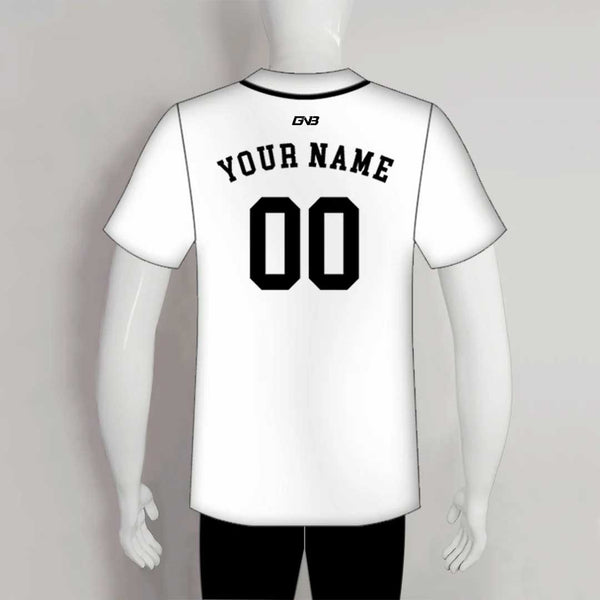 C40 Unisex Full Button Plain White Custom Baseball Jerseys