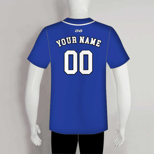 C41 Unisex Full Button Plain Blue Custom Baseball Jerseys