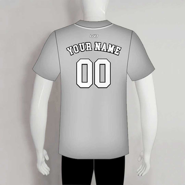 C45 Unisex Full Button Plain Grey Silver Custom Baseball Jerseys