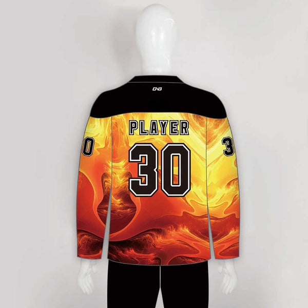HJC152 Fire Skull Head Custom Sublimated Hockey Jerseys