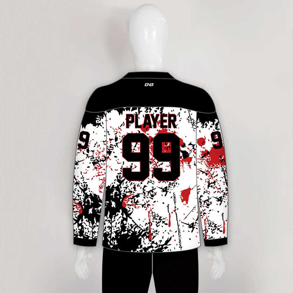 HJC163 Stained Skull Sublimated Custom Hockey Jerseys