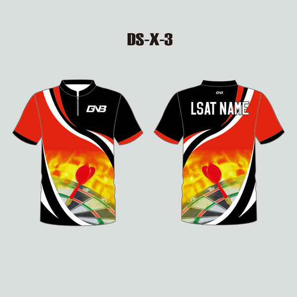 DSX3 Dart Board in Flame Red Black Custom Darts Jerseys