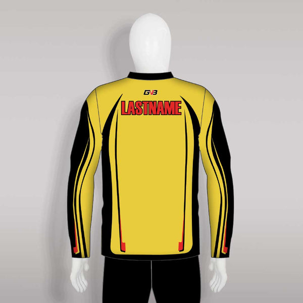 FJC2 Sublimated Yellow Custom Long Sleeve Performance Fishing Jerseys 1/4 Zip