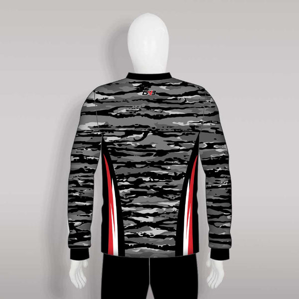 FJC3 Gray and Black Bark Pattern Custom Fishing Jerseys 1/4 Zip