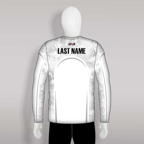FJL12 Light Gray Custom Crew Fishing Shirts
