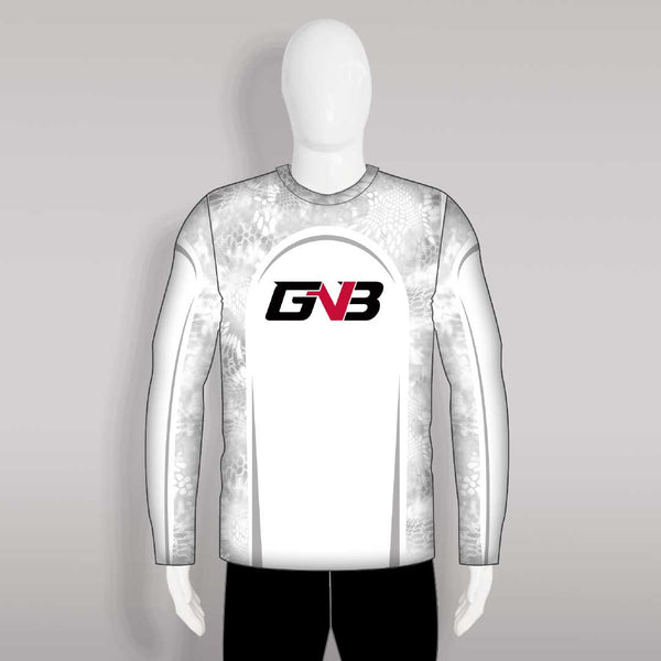 FJL12 Light Gray Custom Crew Fishing Shirts