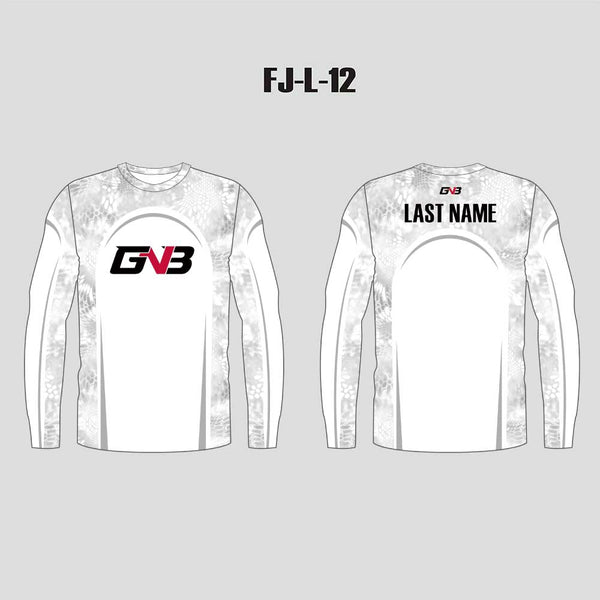 FJL12 Light Gray Custom Crew Fishing Shirts