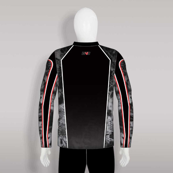 FJQ1 Black Sublimated Personalized 1/4 Zip Fishing Jerseys