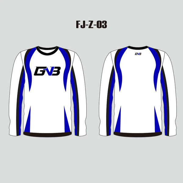 FJZ03 White Performance Custom Fishing Jerseys Crew Neck