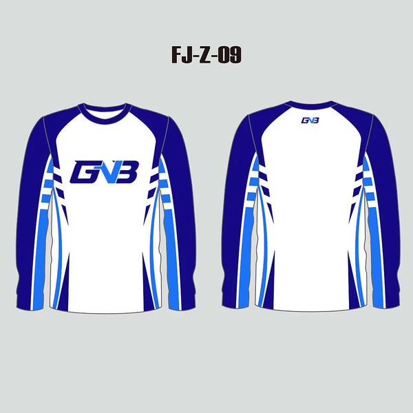 FJZ09 Sublimated Light Weight Long Sleeve Custom Fishing Shirts Crew Neck
