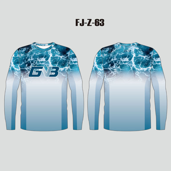FJZ63 Ocean Surface Sea Foam Background Performance Custom Fishing Shirts