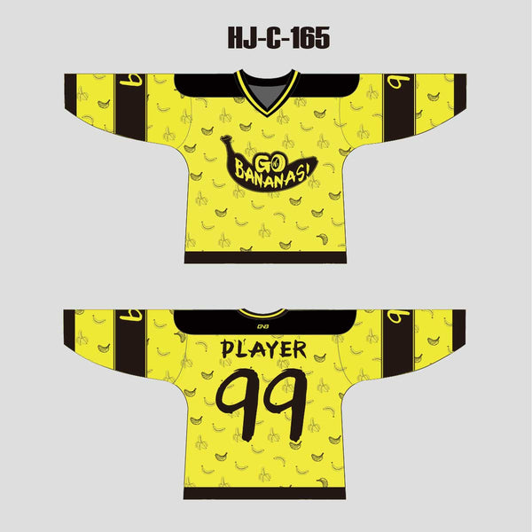 HJC165 Go Bananas Sublimated Custom Made Hockey Jerseys
