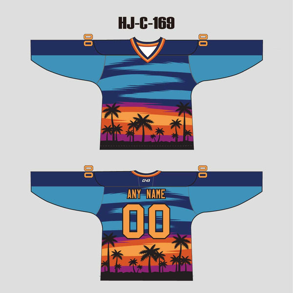 HJC169 California Beach Sublimated Custom Made Hockey Jerseys