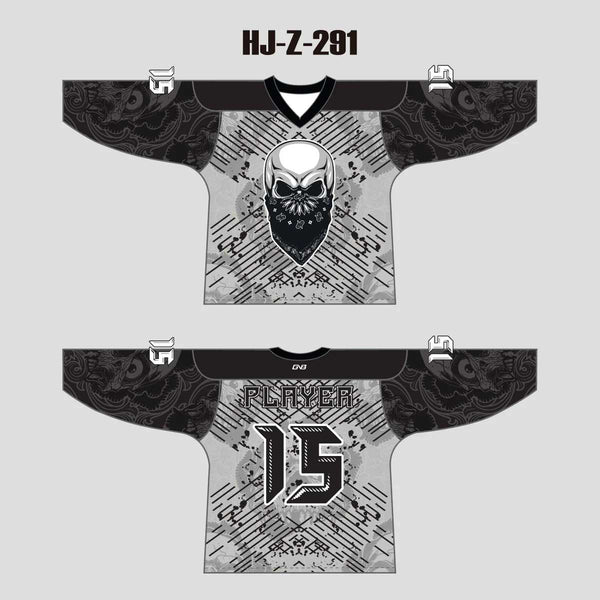 HJZ291 Gangster Skull Sublimated Custom Hockey Jerseys