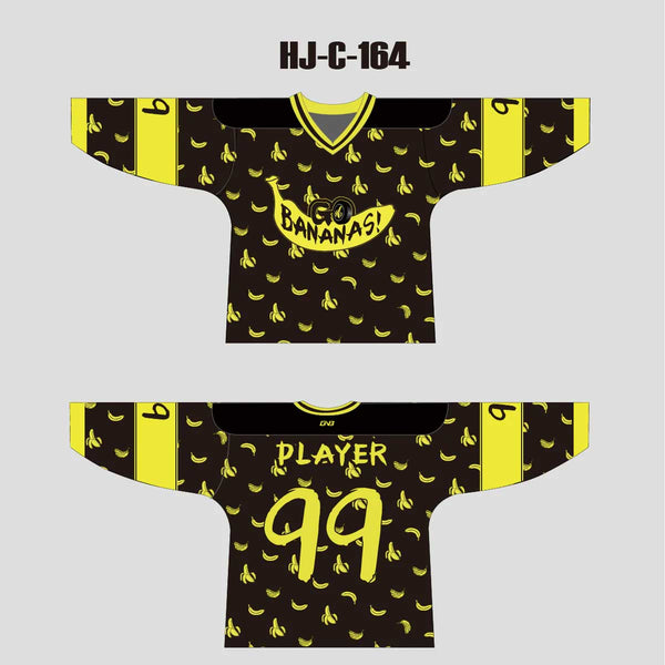 HJC165 Go Bananas Sublimated Custom Made Hockey Jerseys